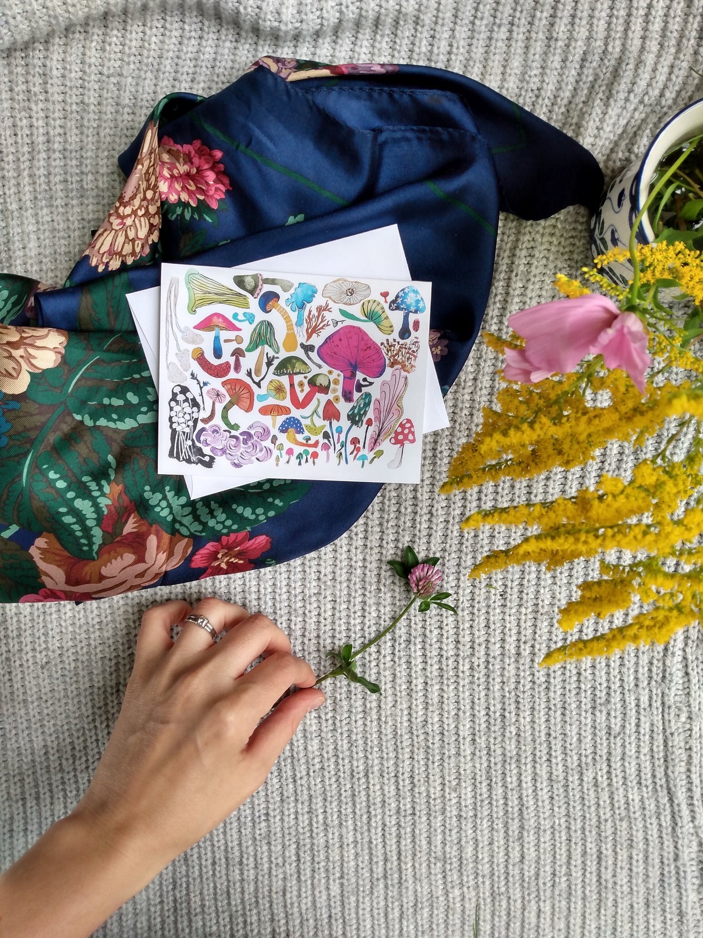 Colorful Mushrooms Greeting Card