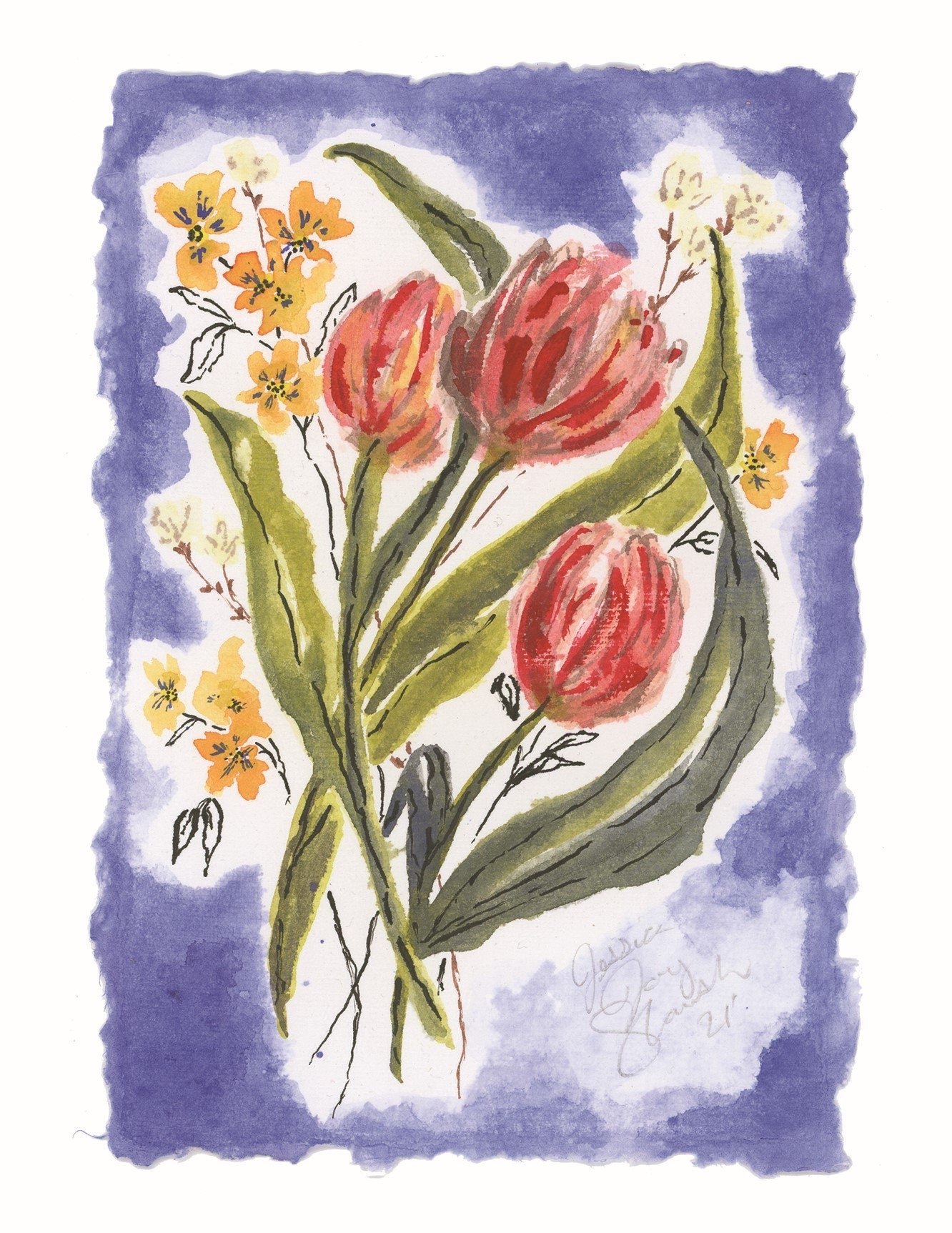 "Dancing Tulips" Greeting Card
