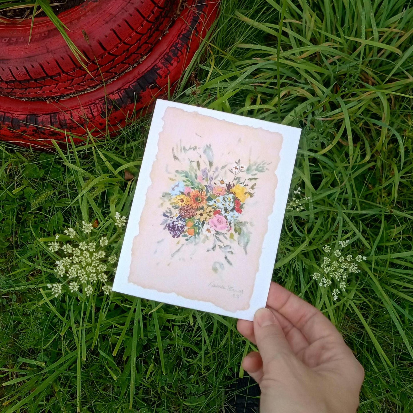 Colorful Floral Bouquet Greeting Card