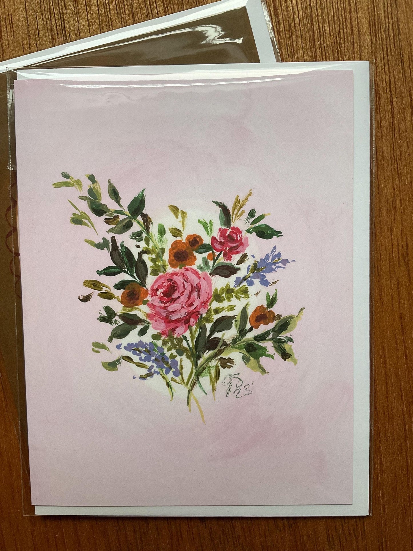 "Sweet Pink Rose" Floral Greeting Card