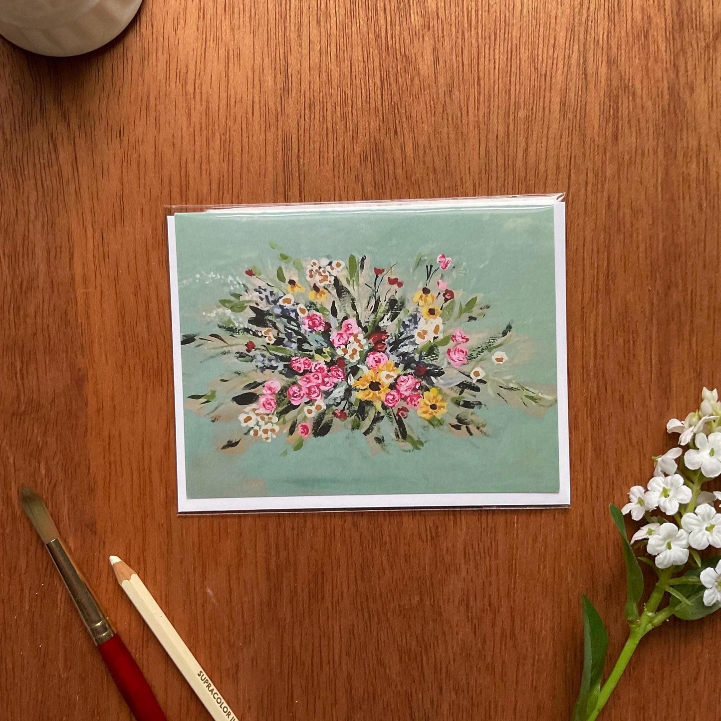 "Tranquility" Floral Bouquet Greeting Card