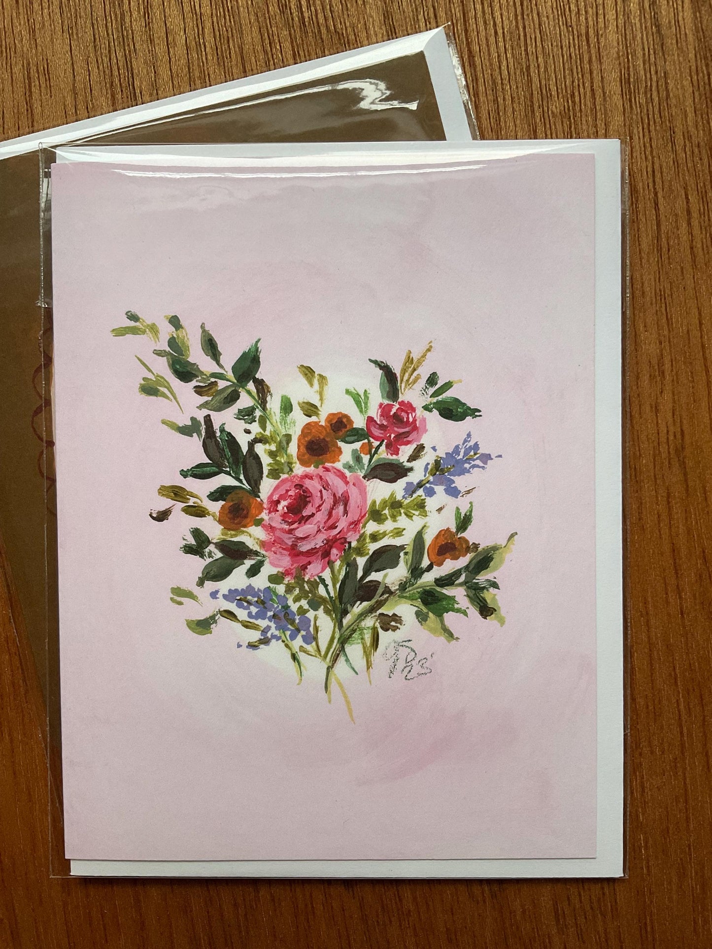 "Sweet Pink Rose" Floral Greeting Card