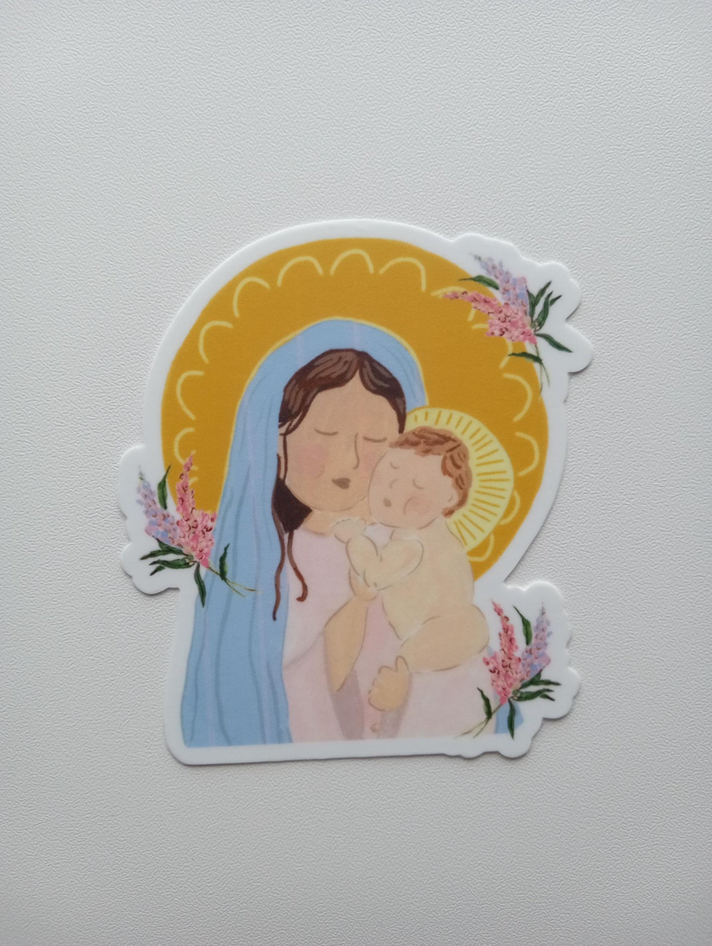 Mama Mary & Baby Jesus Vinyl Sticker