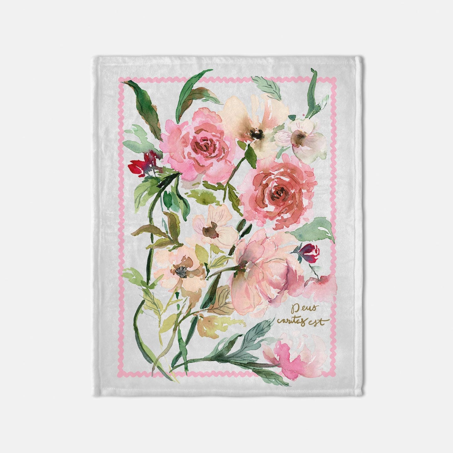 Deus Caritas Est Rose Baby Blanket