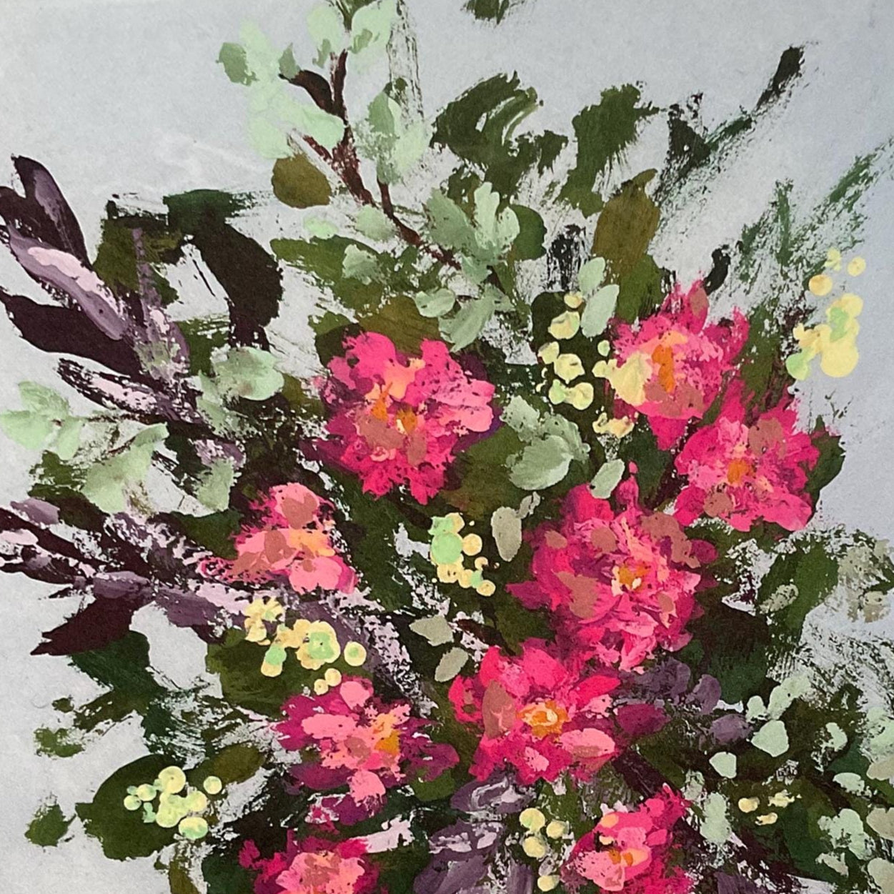 "Purple Garden" Floral Bouquet Greeting Card