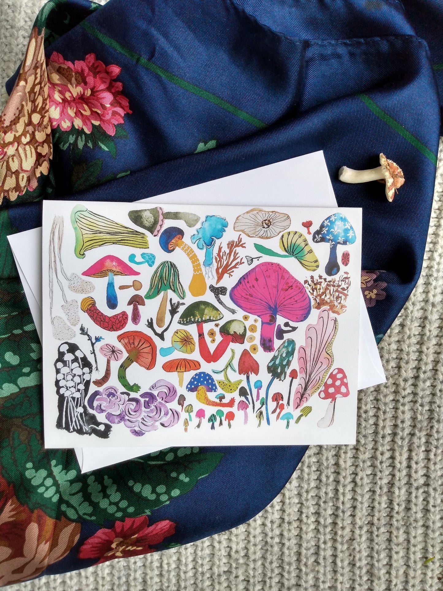 Colorful Mushrooms Greeting Card