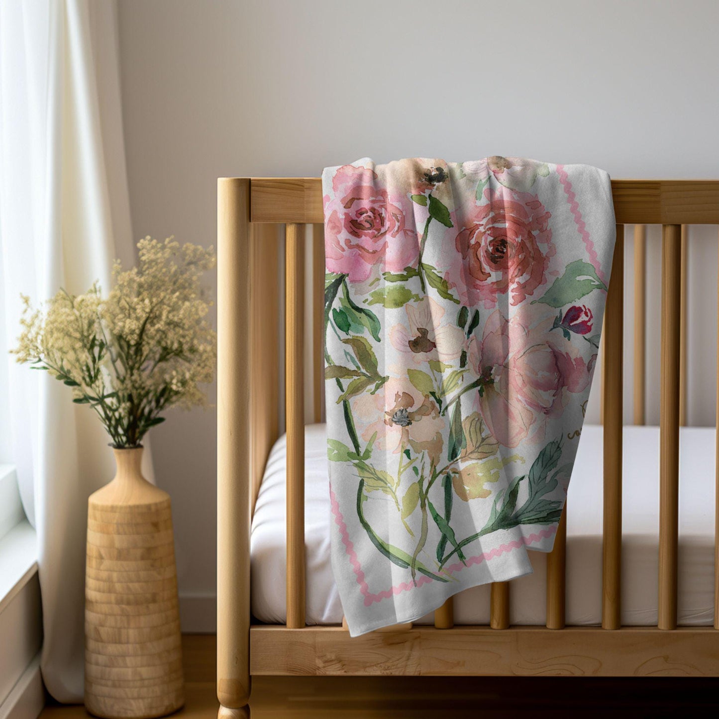 Deus Caritas Est Rose Baby Blanket