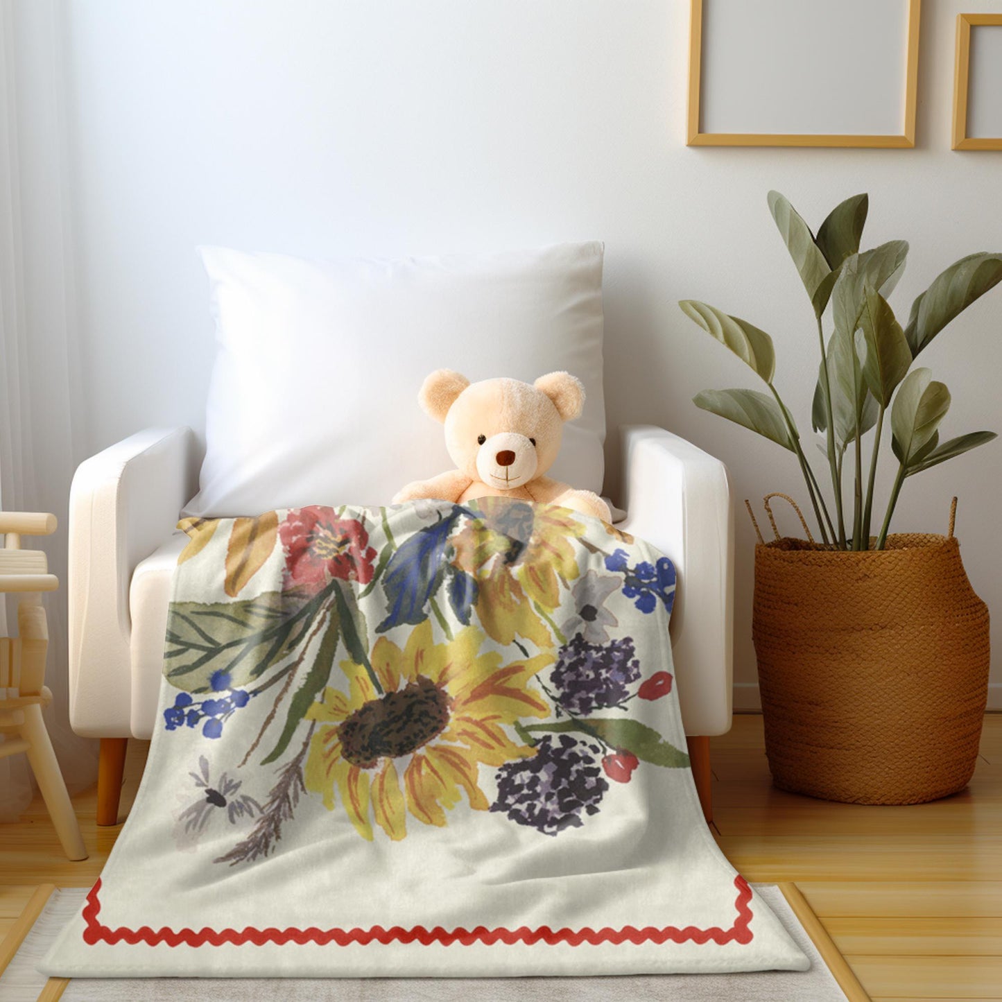 Deo Gratias Sunflower Toddler Baby Blanket