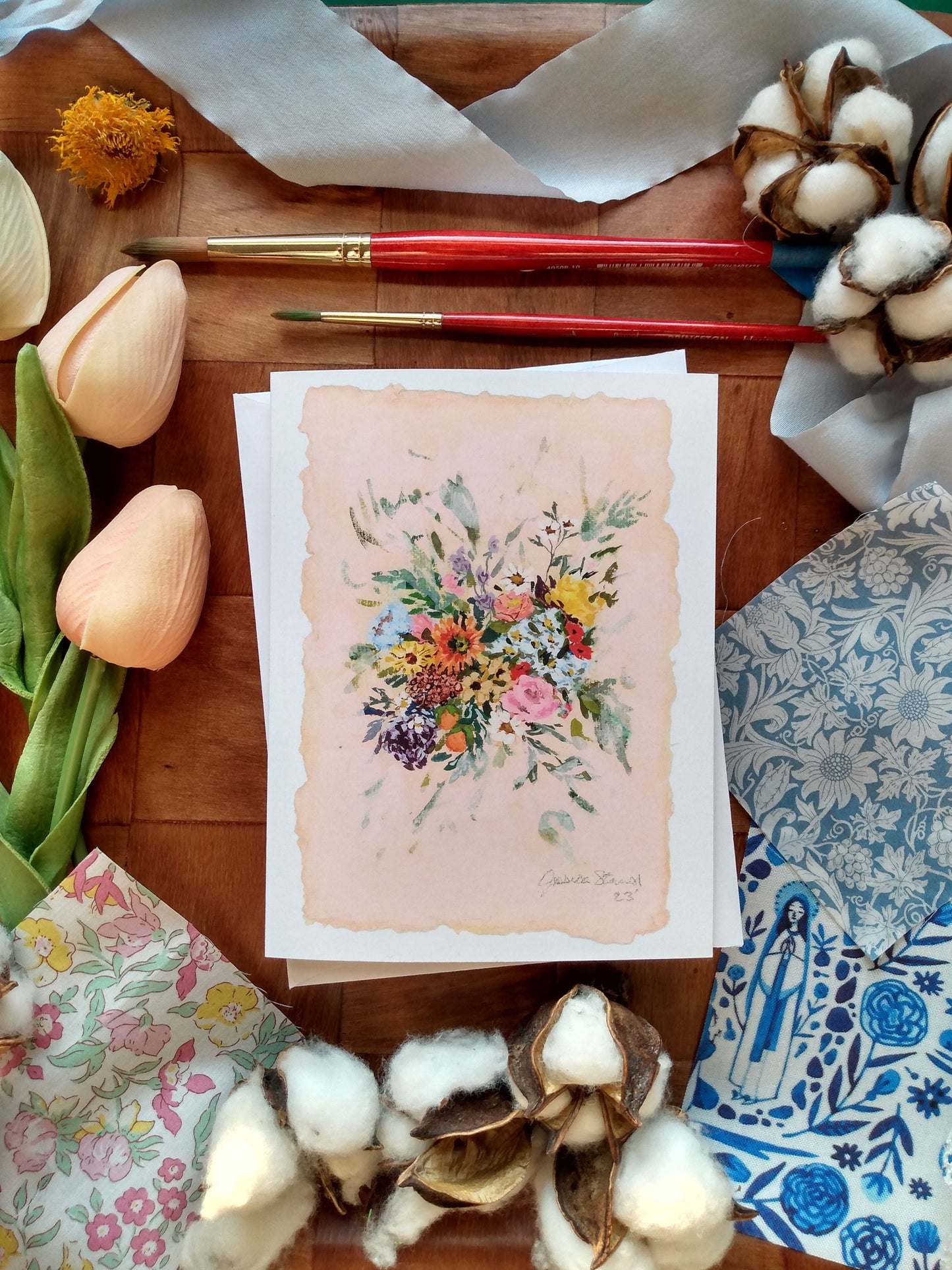 Colorful Floral Bouquet Greeting Card