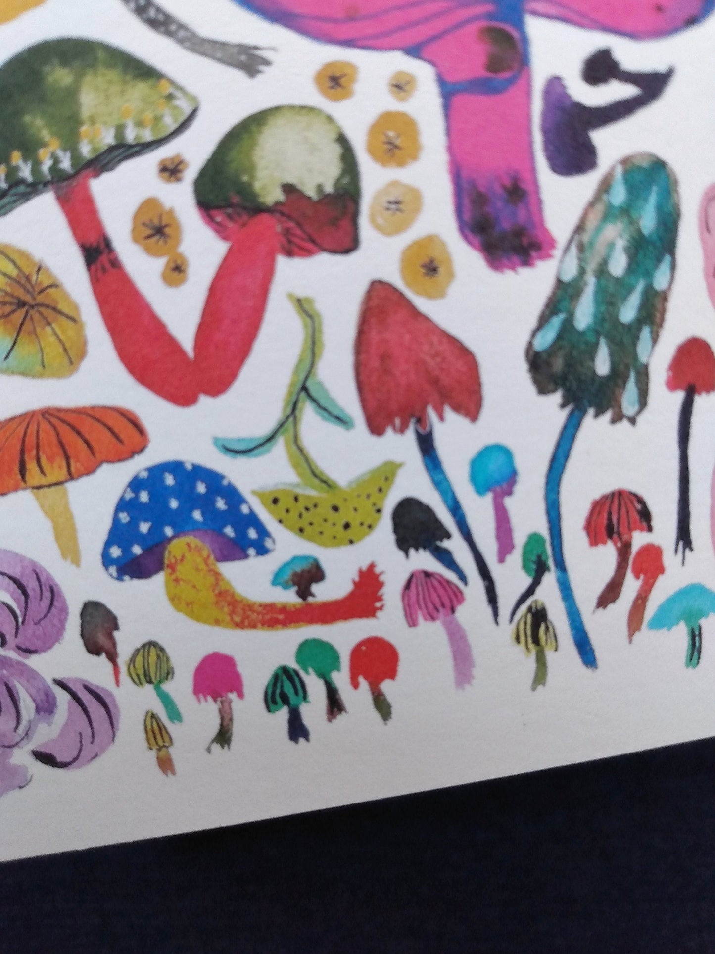 Colorful Mushrooms Greeting Card