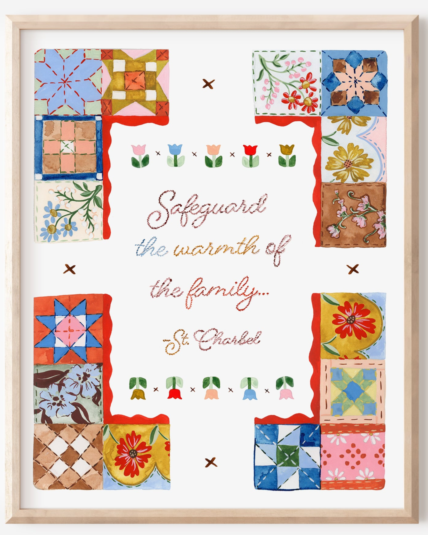 St. Charbel Quote "Quilt" Art Print