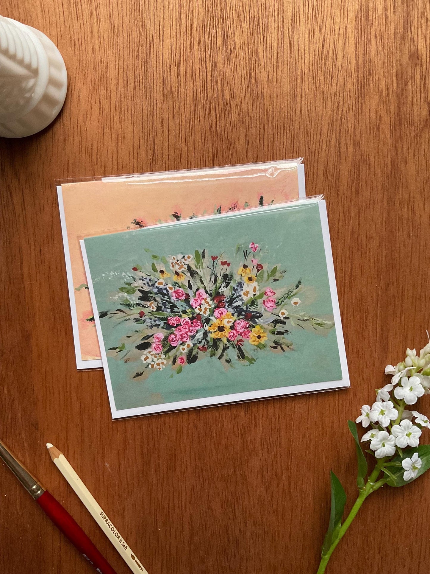 "Tranquility" Floral Bouquet Greeting Card
