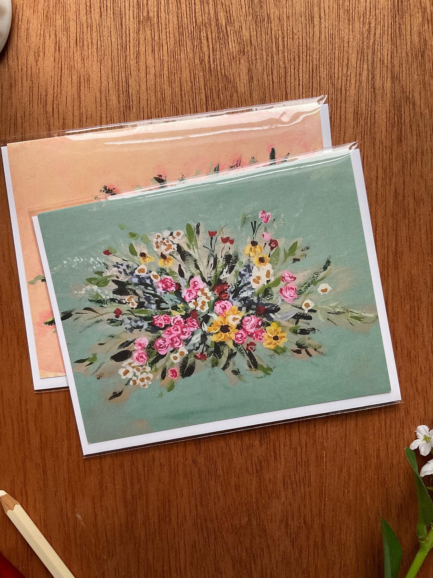 "Tranquility" Floral Bouquet Greeting Card