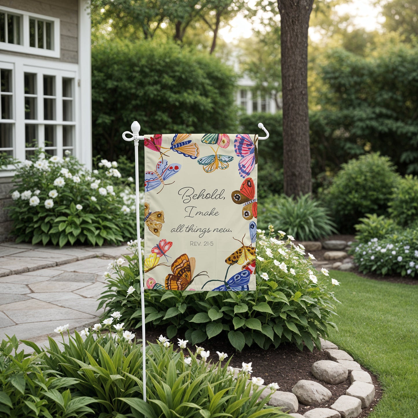 All Things New Butterflies Garden Flag