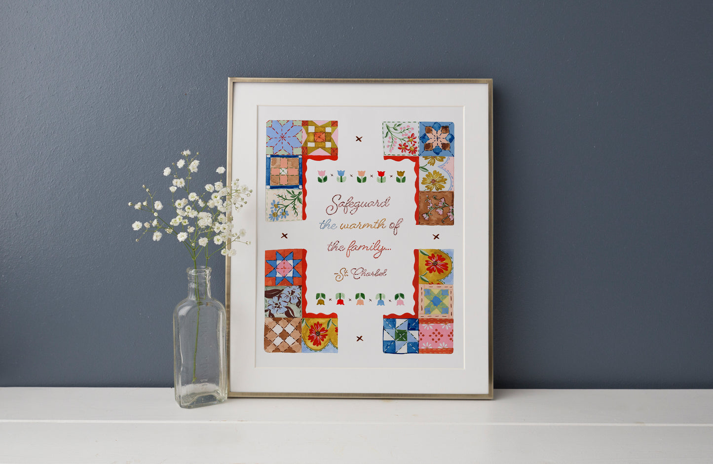 St. Charbel Quote "Quilt" Art Print