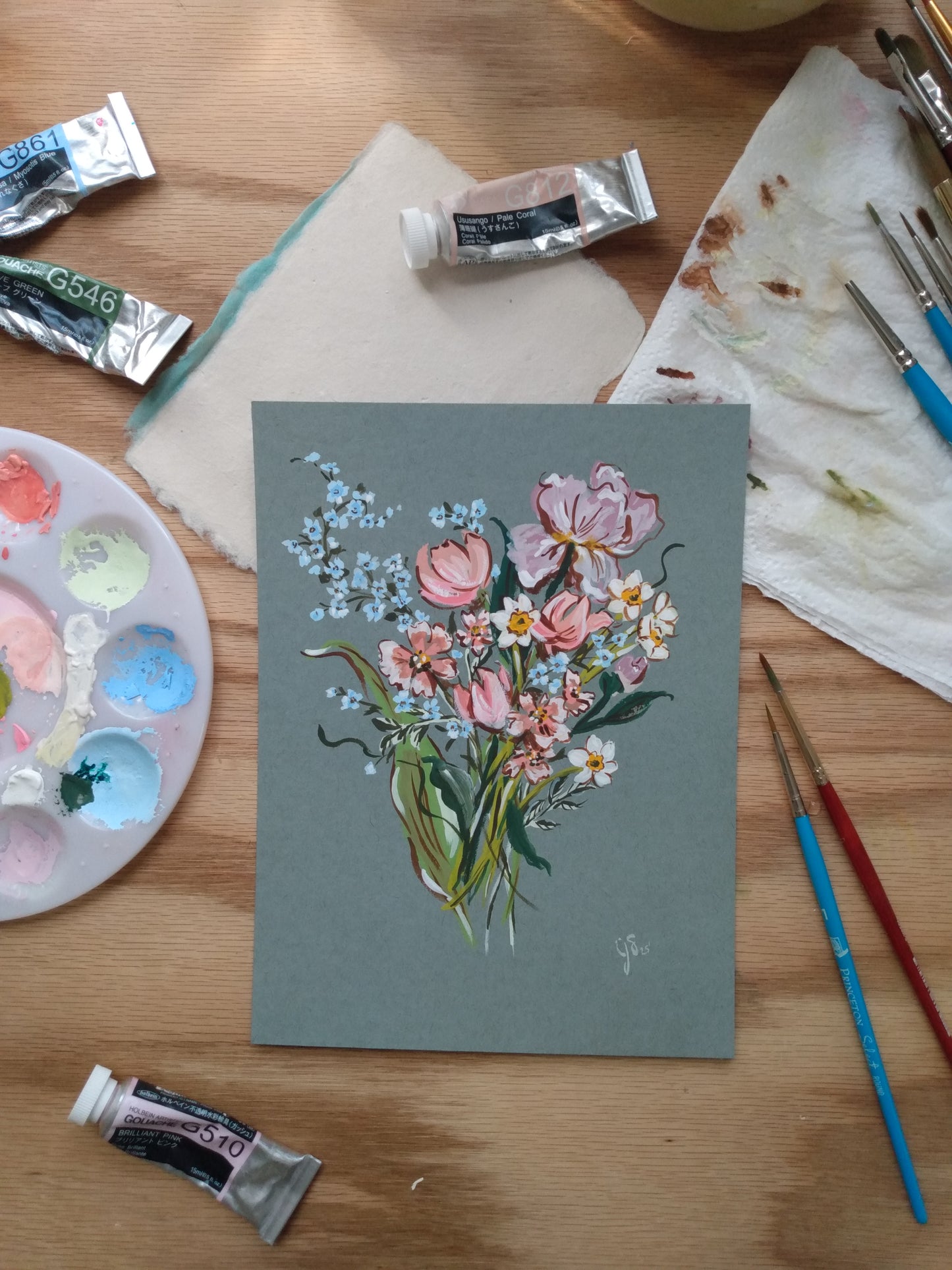"Pink Spring Bouquet" Original Painting