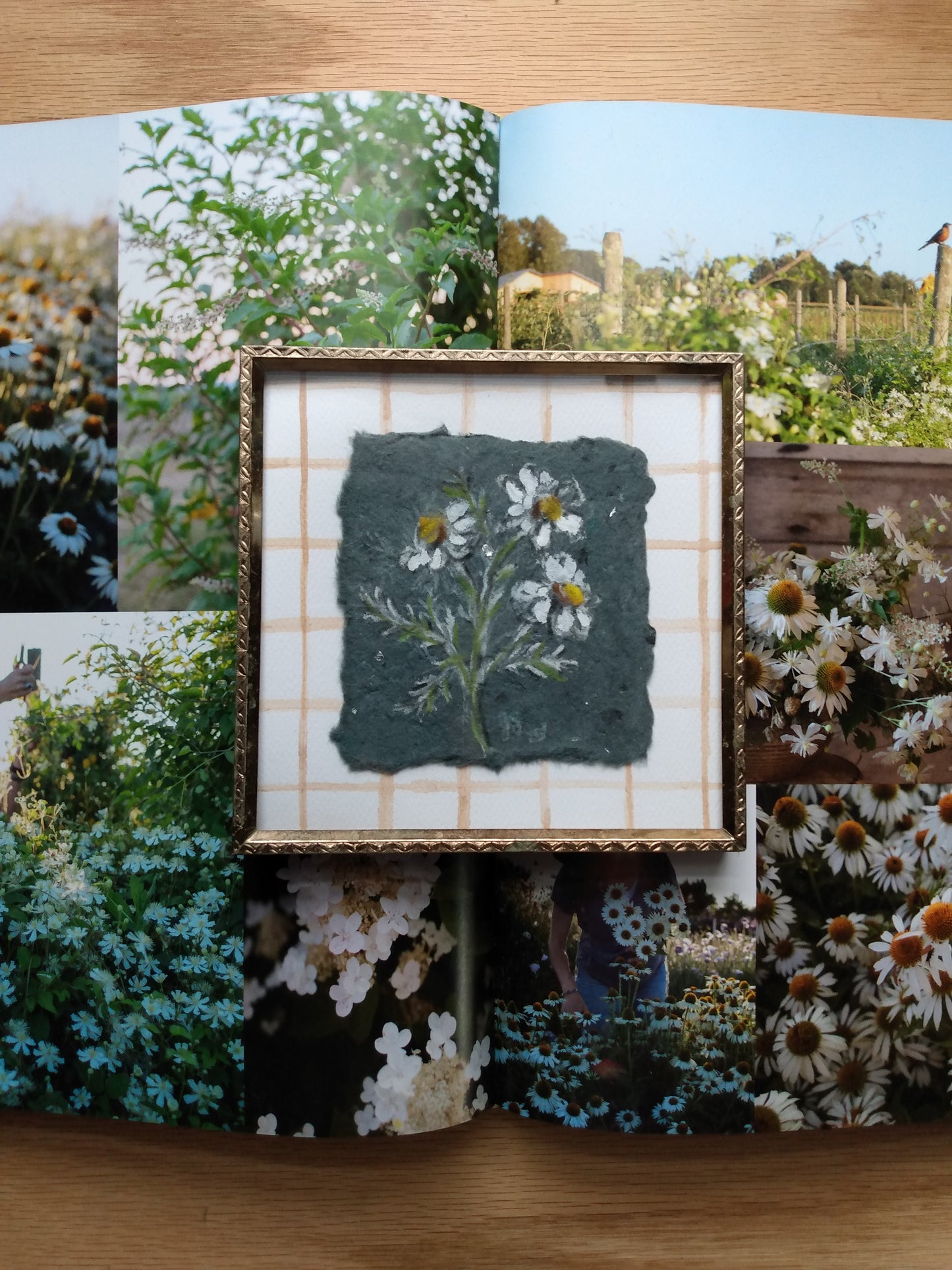 "Softly" Original Painting in Vintage Frame