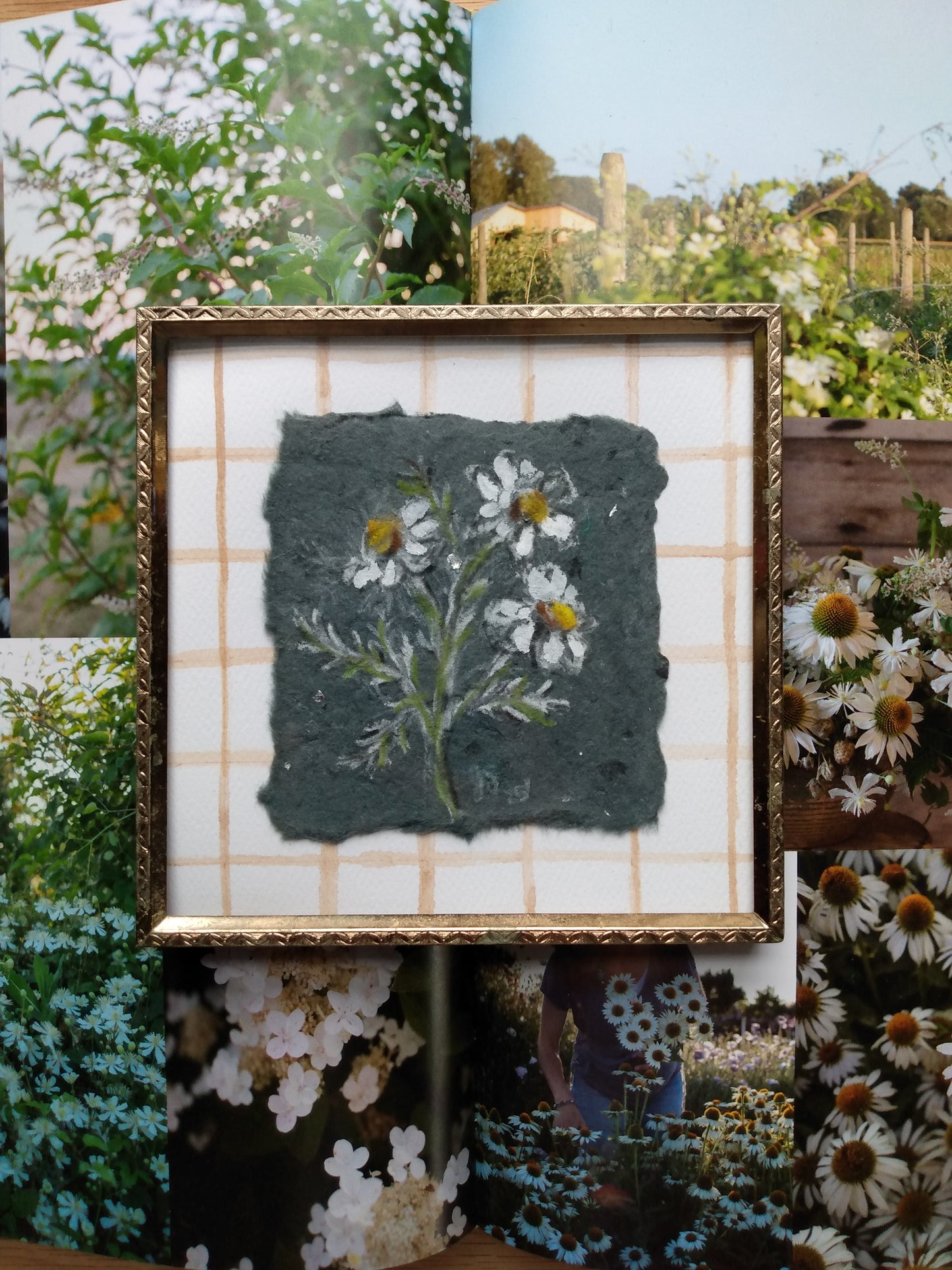 "Softly" Original Painting in Vintage Frame