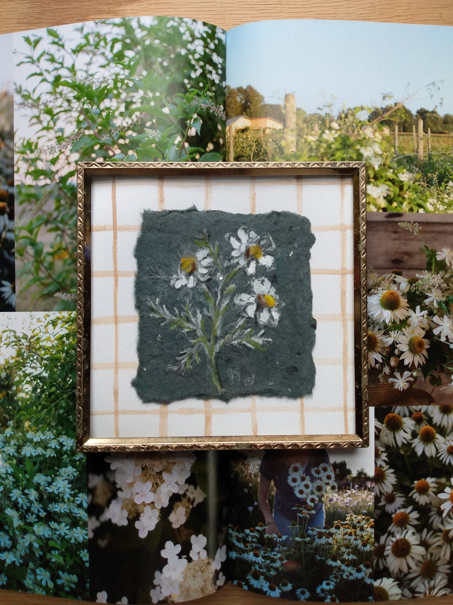 "Softly" Original Painting in Vintage Frame