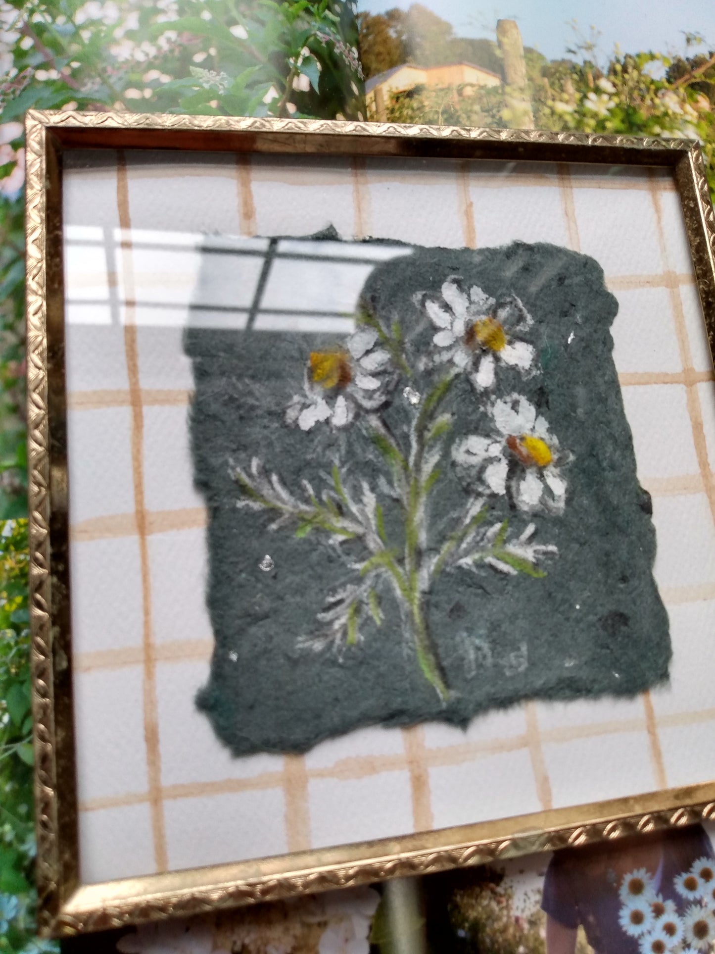 "Softly" Original Painting in Vintage Frame