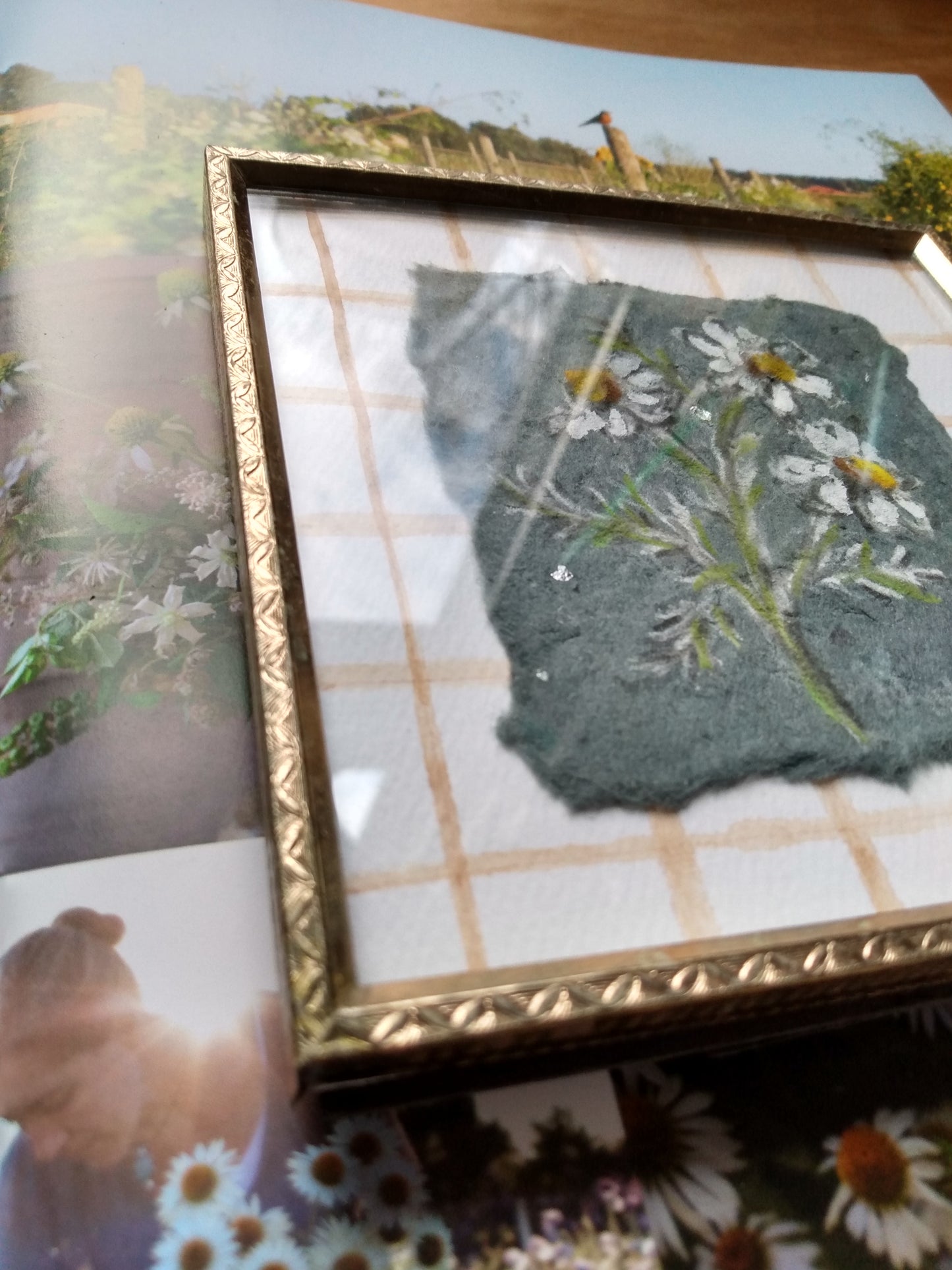 "Softly" Original Painting in Vintage Frame