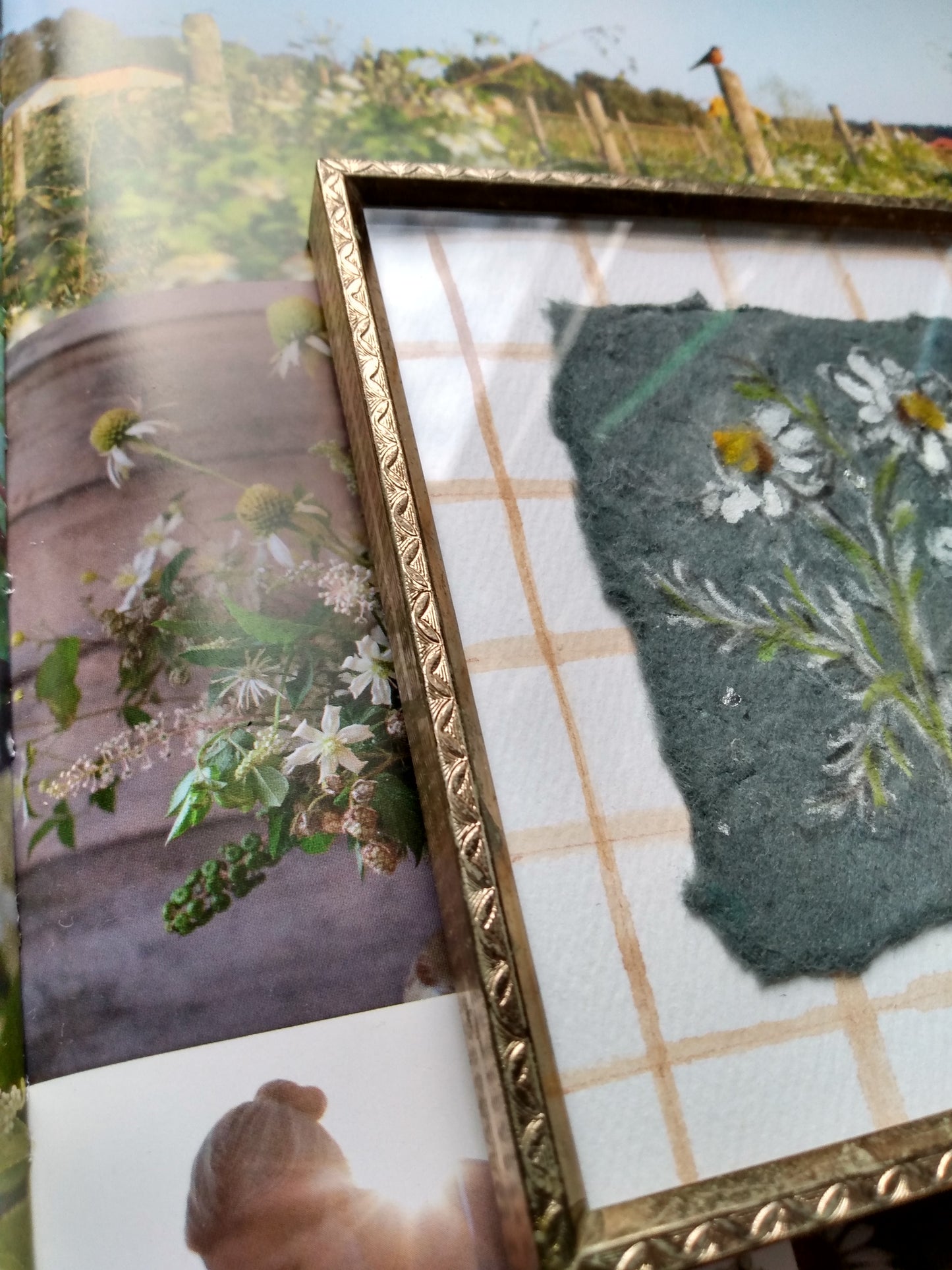 "Softly" Original Painting in Vintage Frame