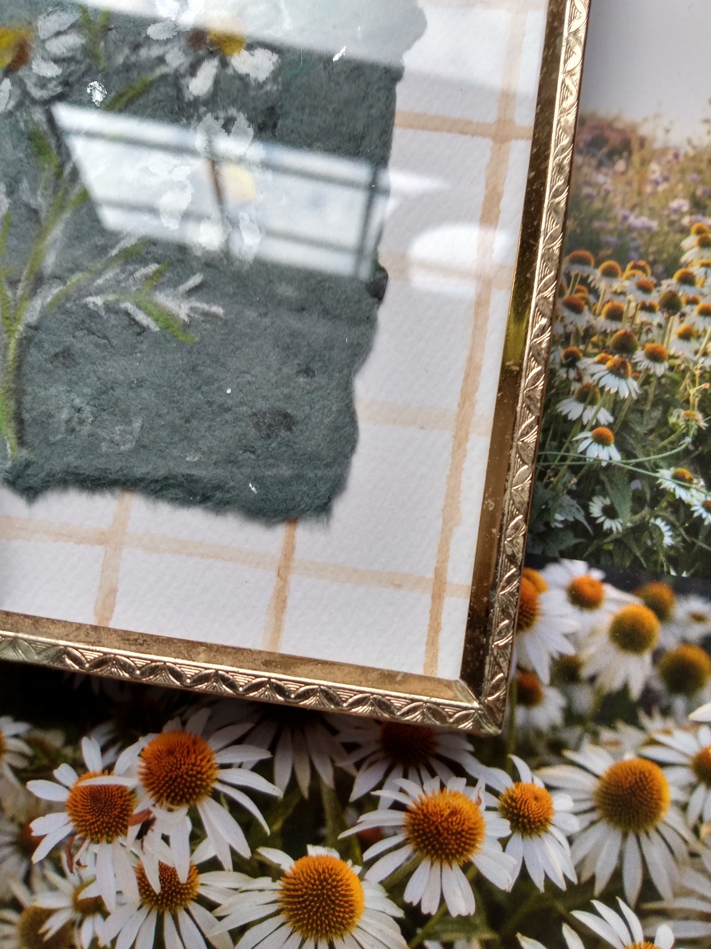 "Softly" Original Painting in Vintage Frame