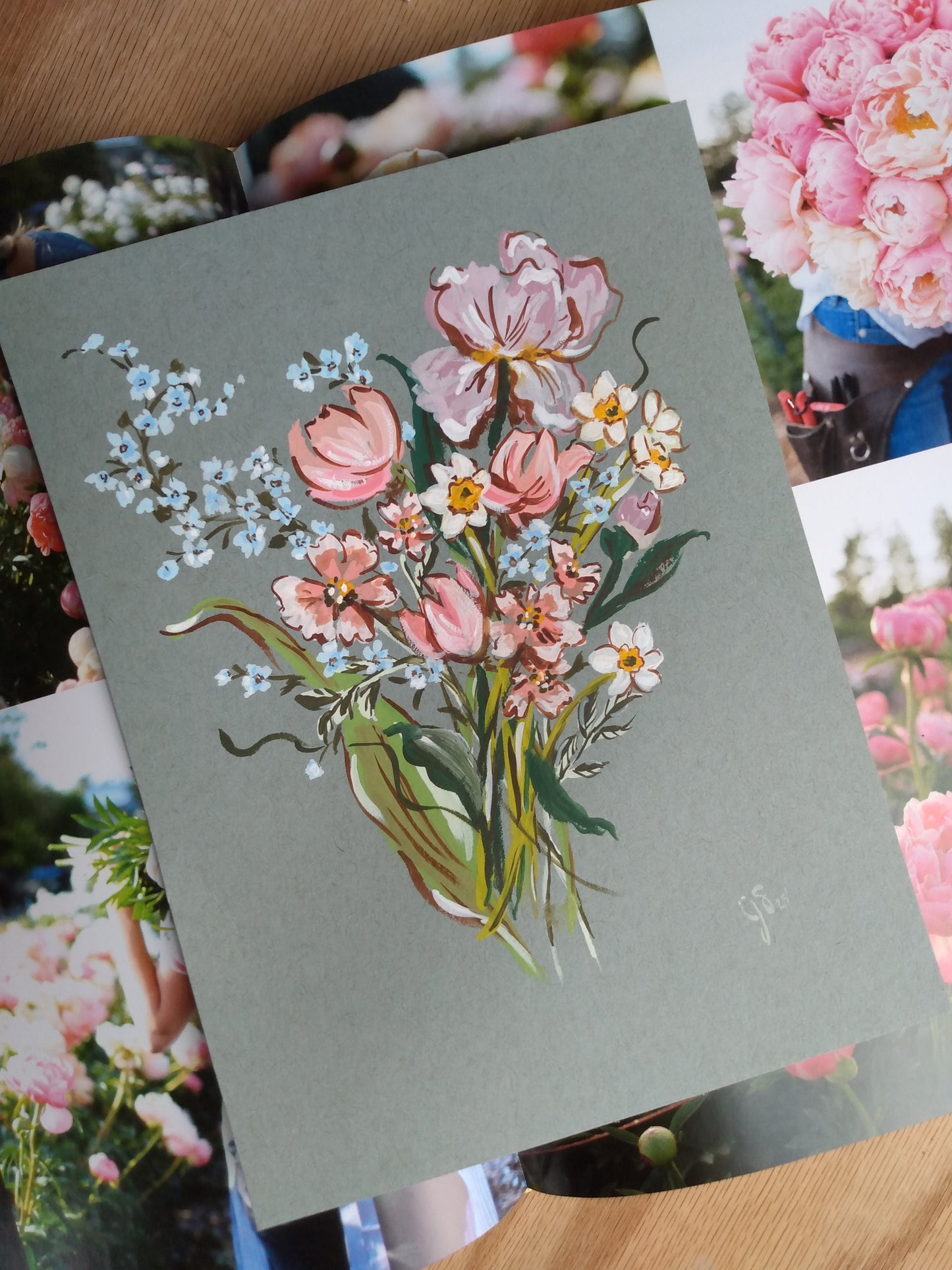 "Pink Spring Bouquet" Original Painting