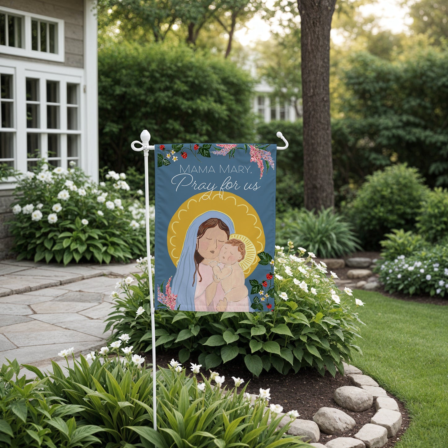 Mama Mary Garden Flag