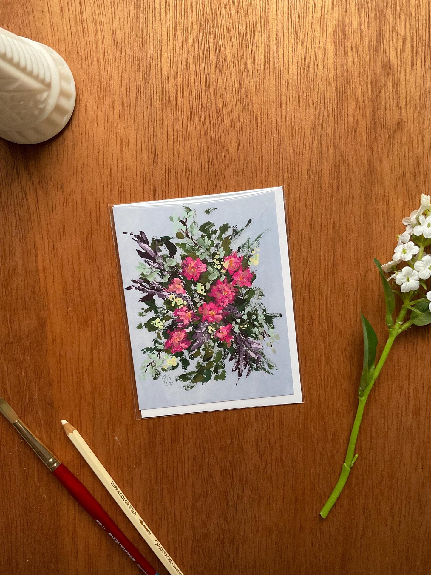 "Purple Garden" Floral Bouquet Greeting Card