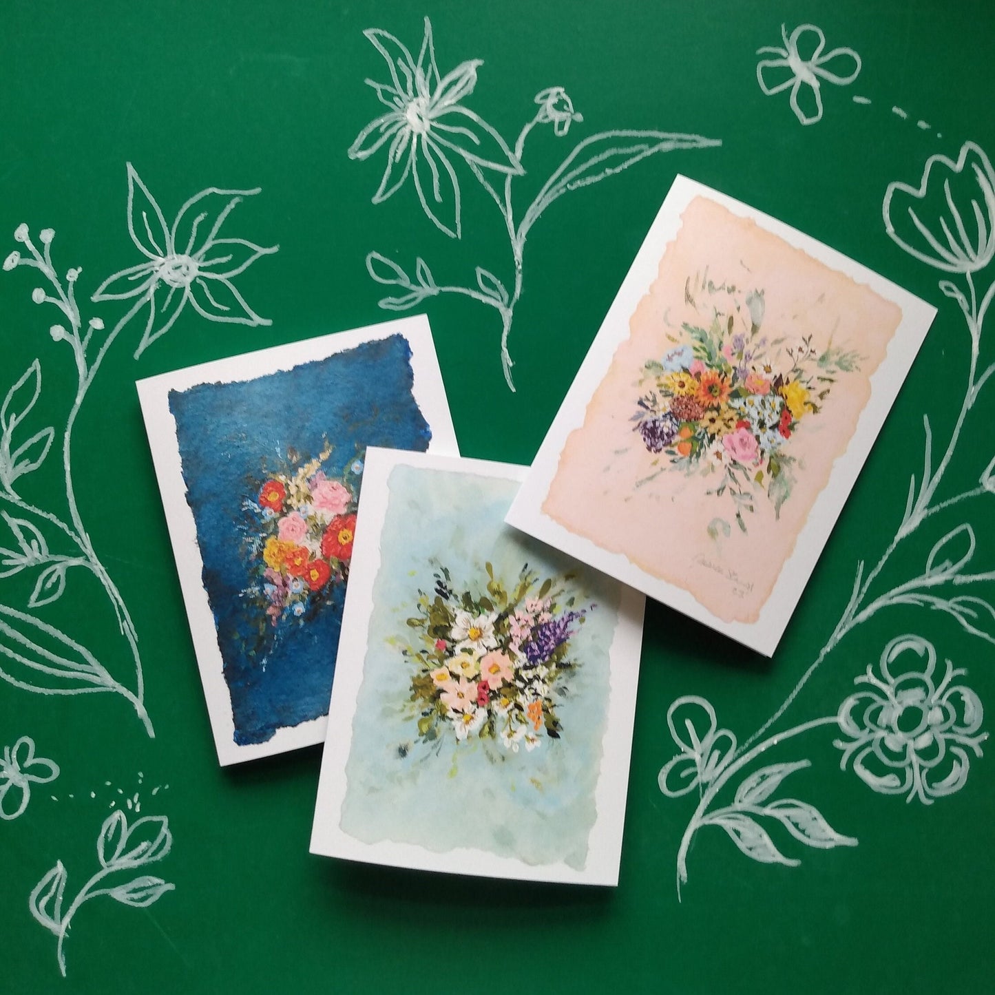 Colorful Floral Bouquet Greeting Card