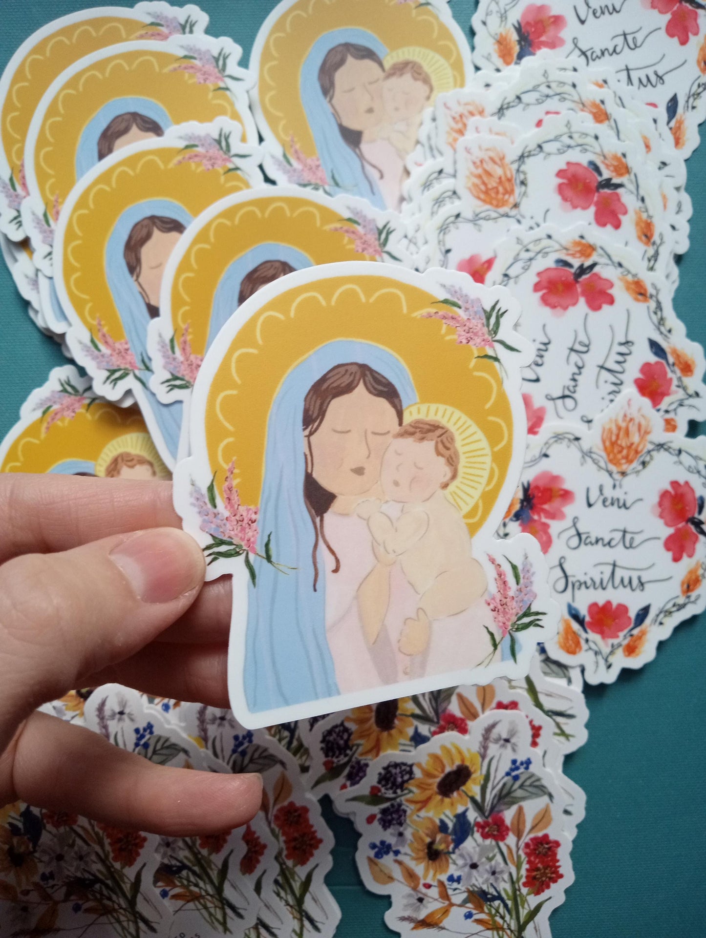 Mama Mary & Baby Jesus Vinyl Sticker