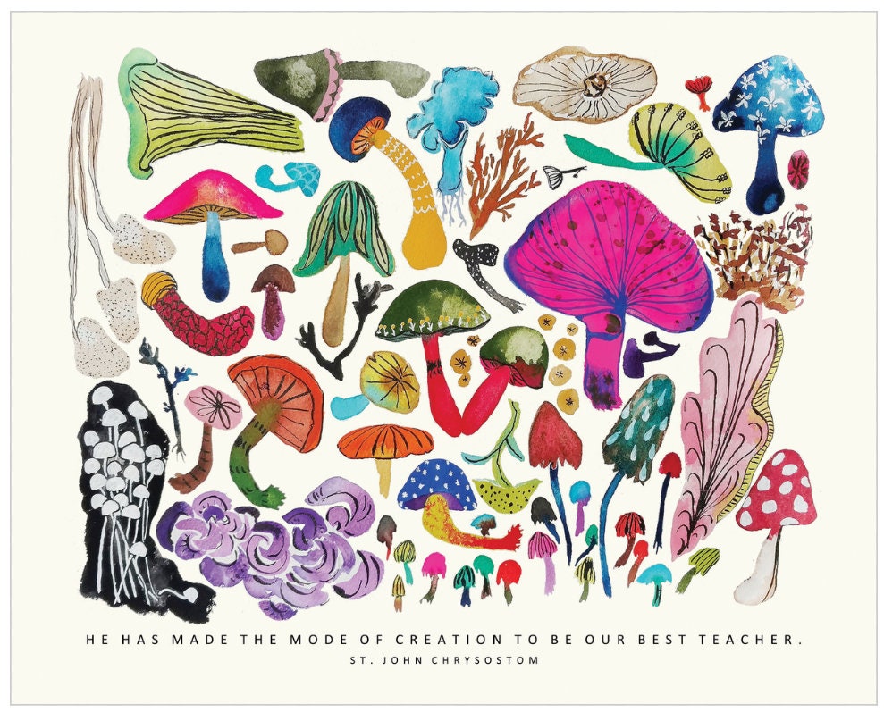 St. John Chrysostom Mushrooms Art Print