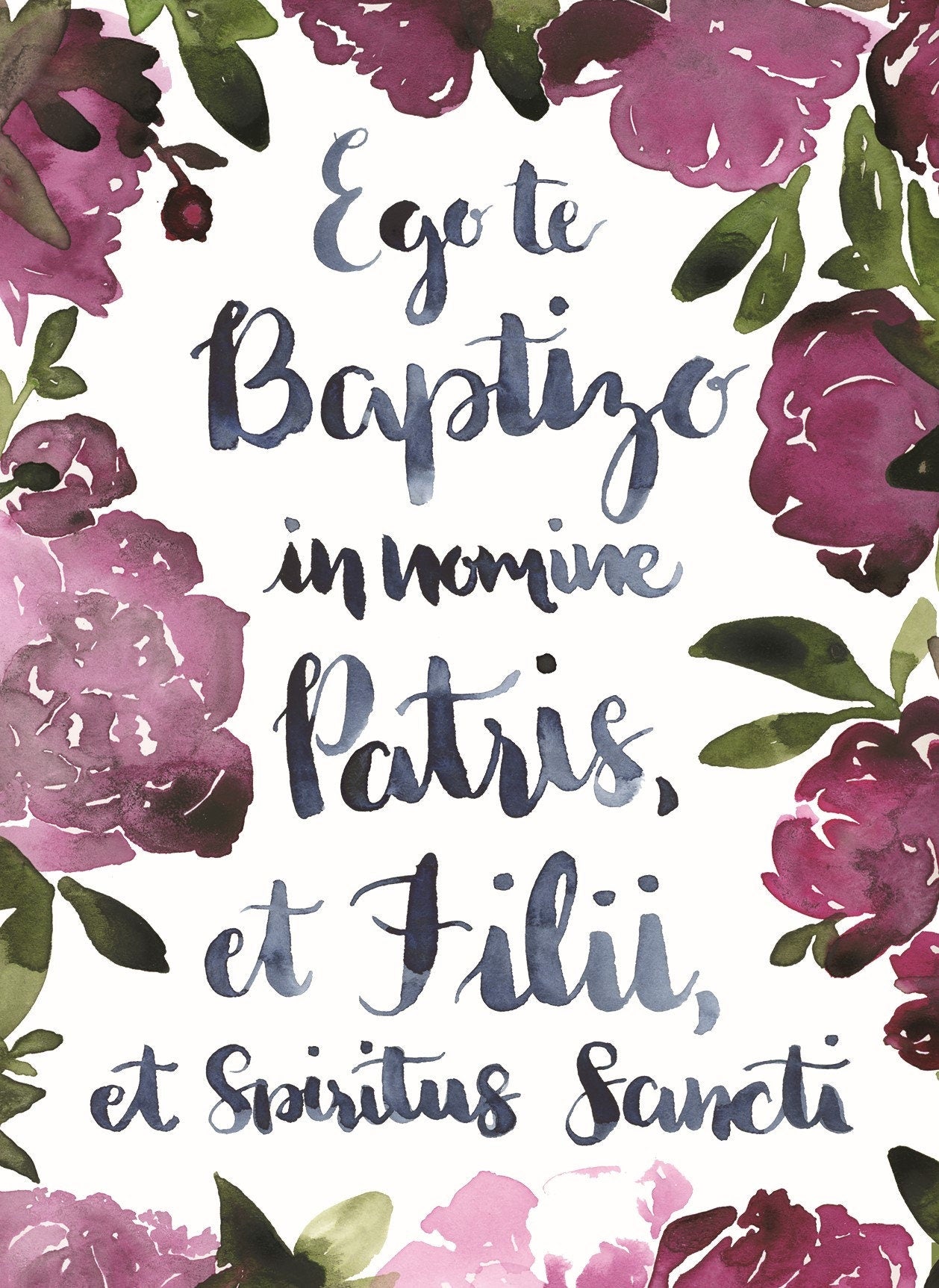 Watercolor Baptism Greeting Card