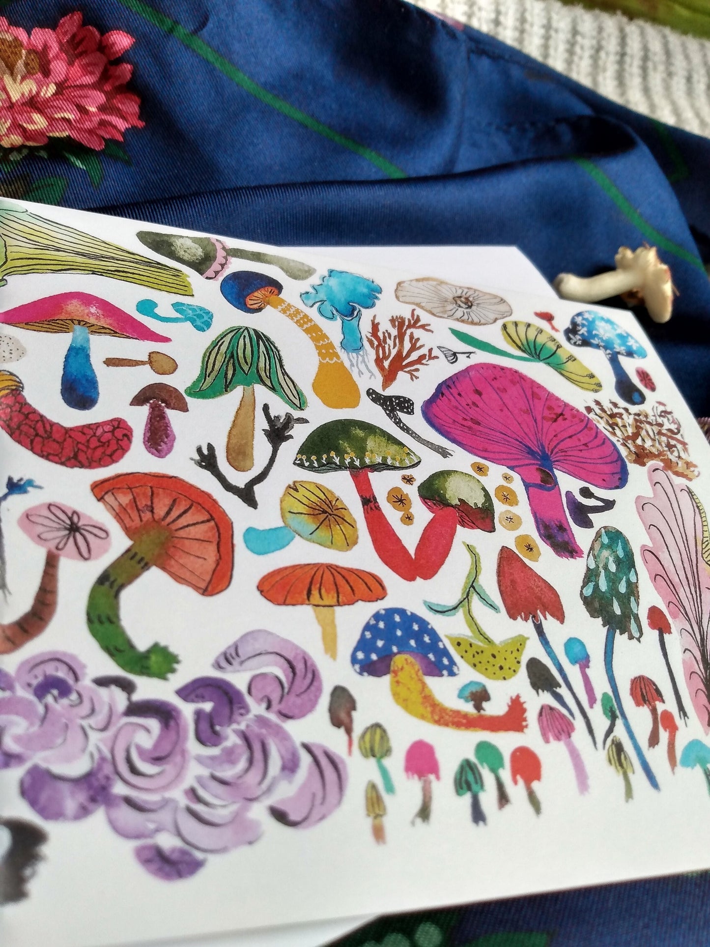 Colorful Mushrooms Greeting Card