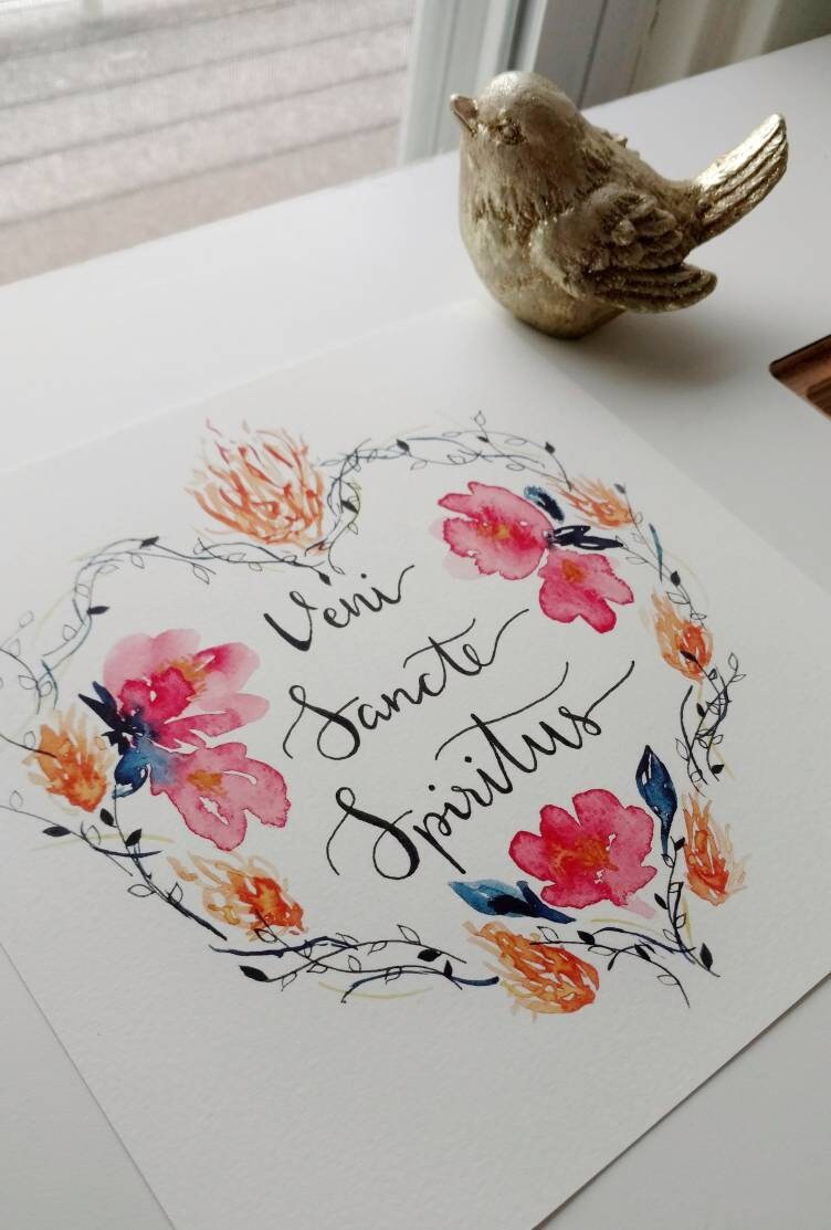 "Veni Sancte Spiritus" Square Art Print