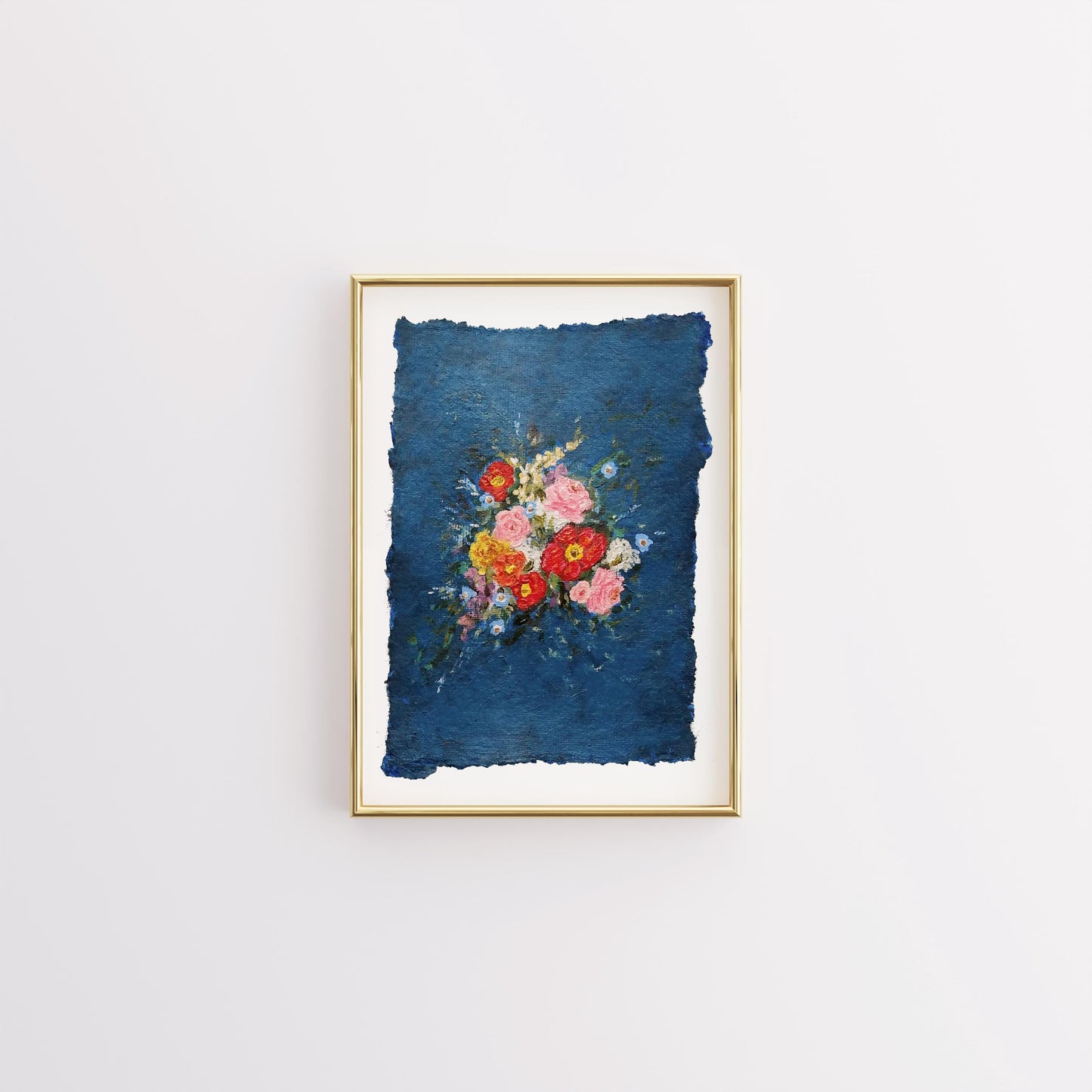 "Moody Blue" Floral Art Print
