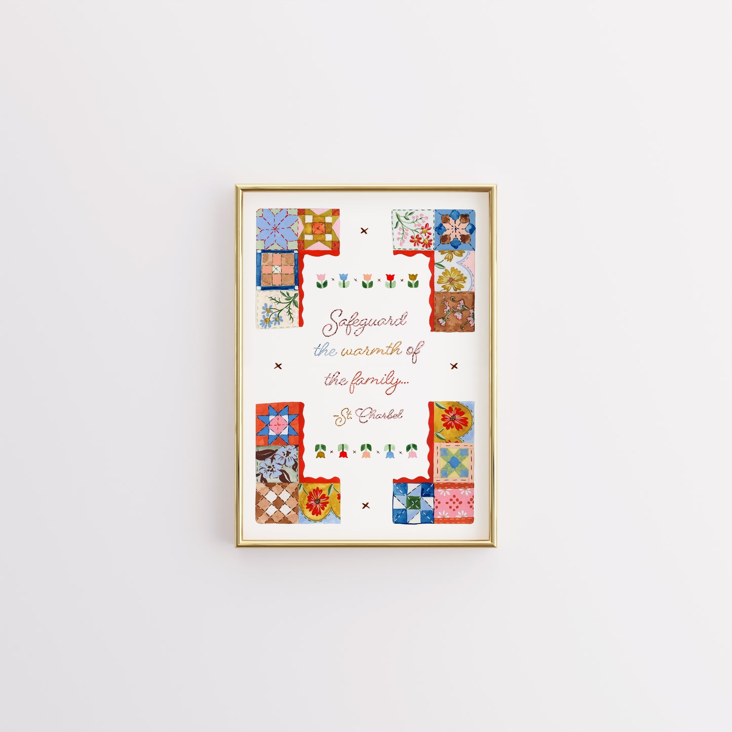 St. Charbel Quote "Quilt" Art Print