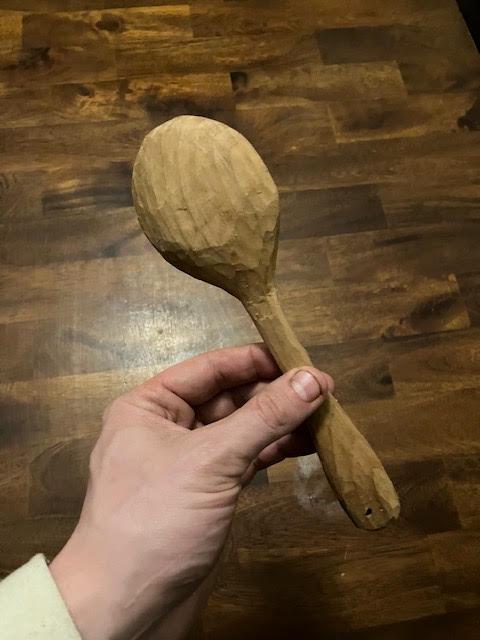 Hand Carved Wooden Fish Spoon
