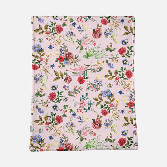 Ladylike Floral Minky Blanket - 30" x 40"