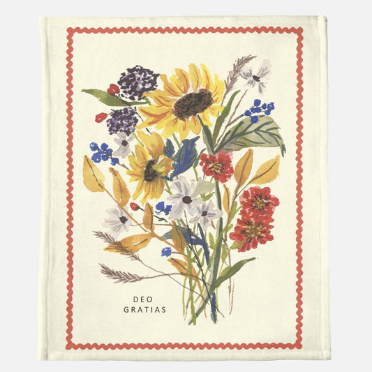 Deo Gratias Sunflower Toddler Baby Blanket