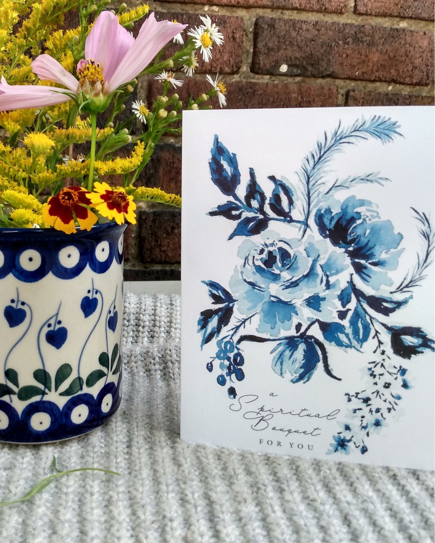 Watercolor Spiritual Bouquet Card