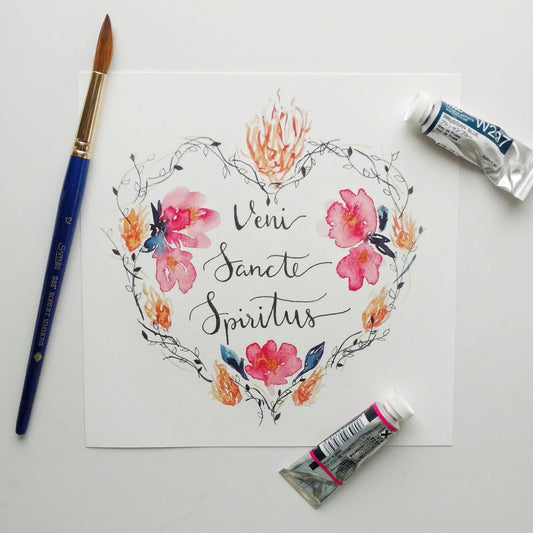 "Veni Sancte Spiritus" Square Art Print