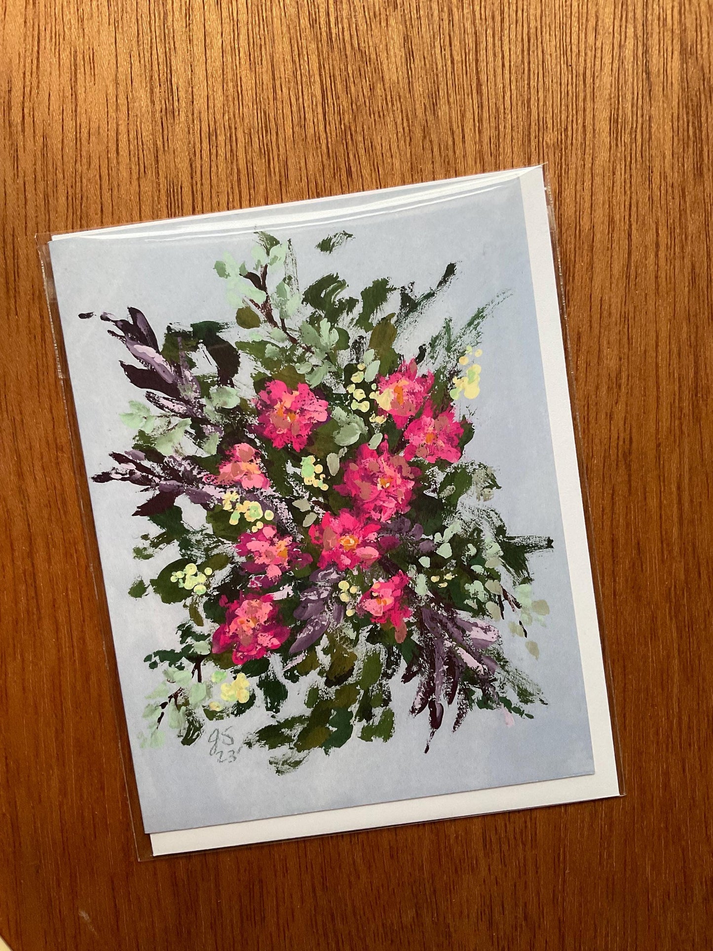 "Purple Garden" Floral Bouquet Greeting Card