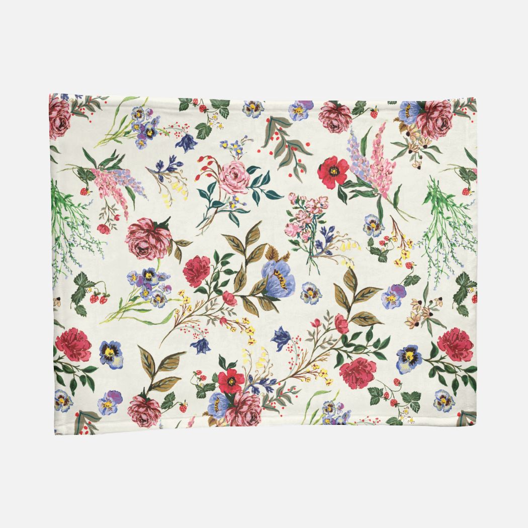 Ladylike Floral Minky Blanket - 30" x 40"