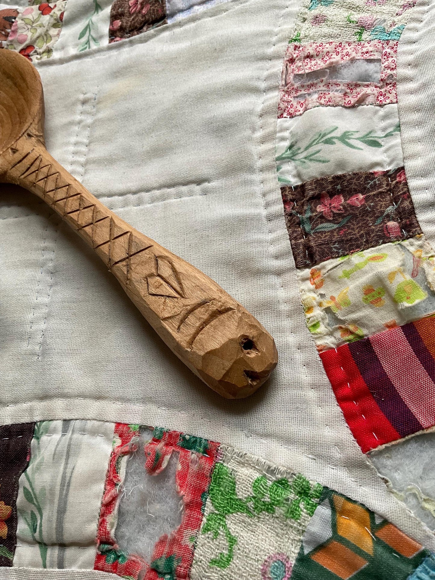 Hand Carved Wooden Fish Spoon