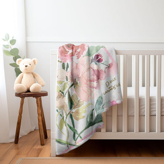 Deus Caritas Est Rose Toddler Blanket
