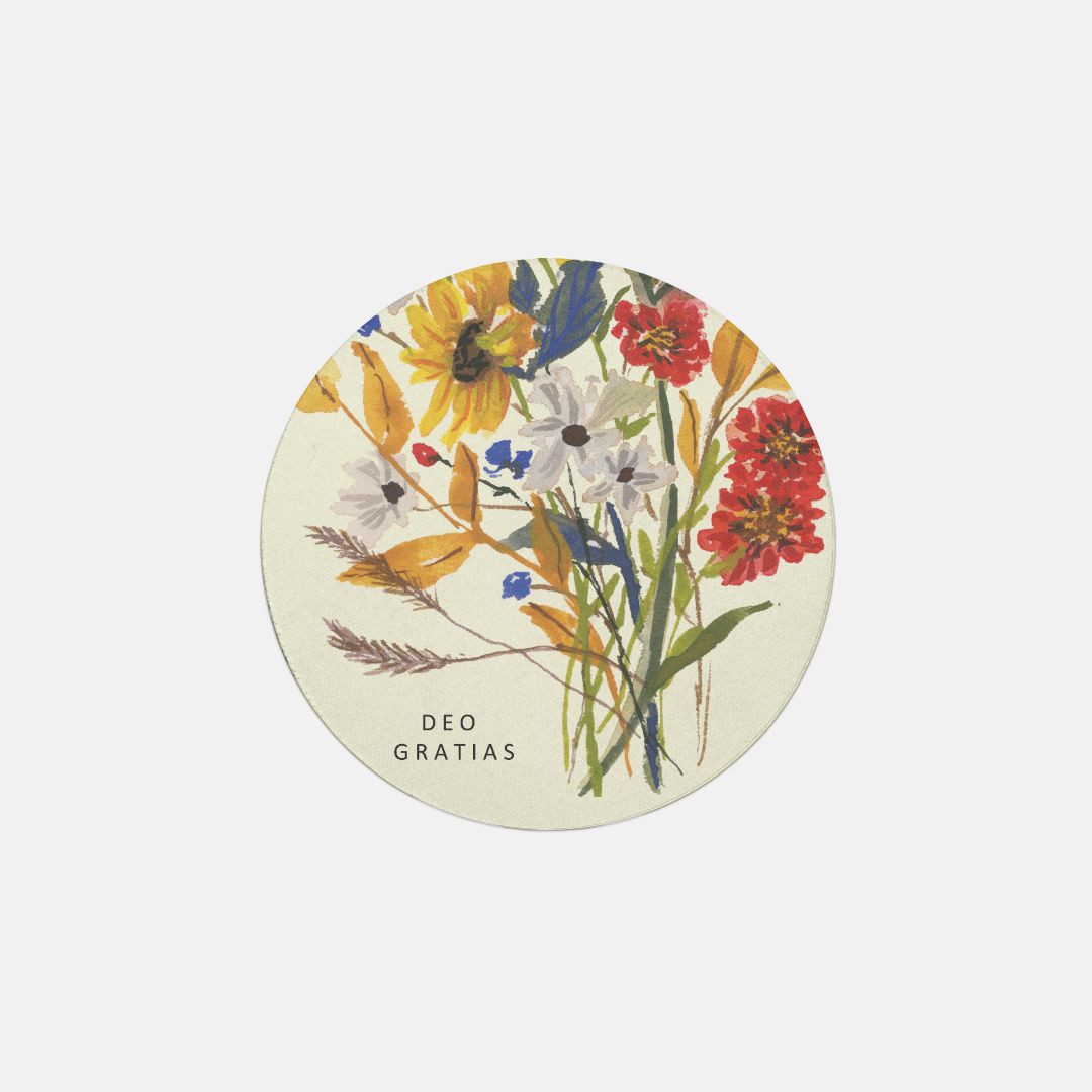 Watercolor Sunflower Coasters Neoprene Back (Round) 4PK