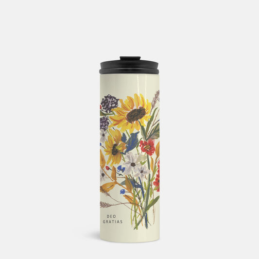 Deo Gratias Sunflower Tumbler 16 oz.