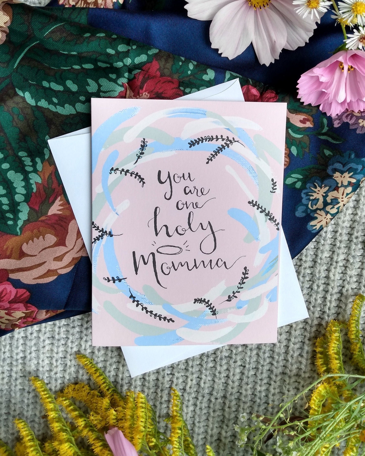 "One Holy Momma" Greeting Card